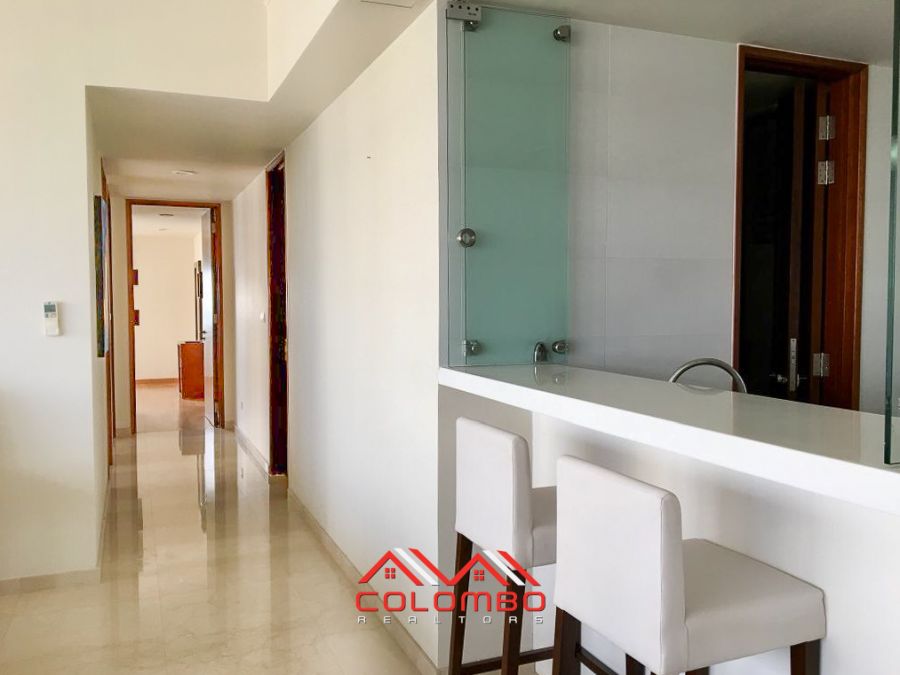 Modern Living Area of Emperor Residencies 3 Bedroom Sea View Furnished Luxury Apartment for SALE in Colombo 3 by Colombo Realtors