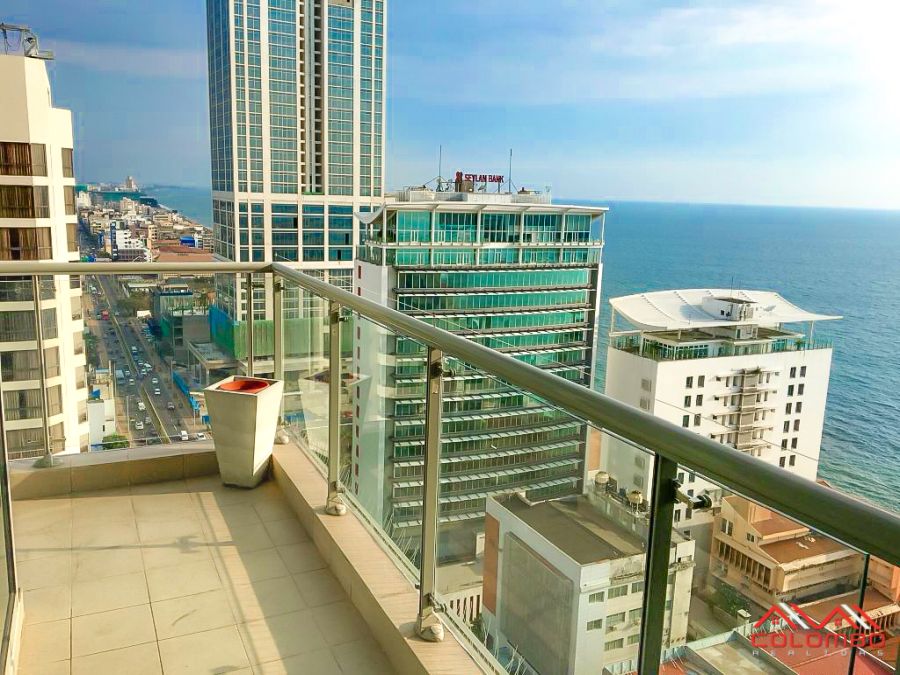 Beautiful City View from Balcony of Emperor Residencies 3 Bedroom Sea View Furnished Luxury Apartment for SALE in Colombo 3 by Colombo Realtors
