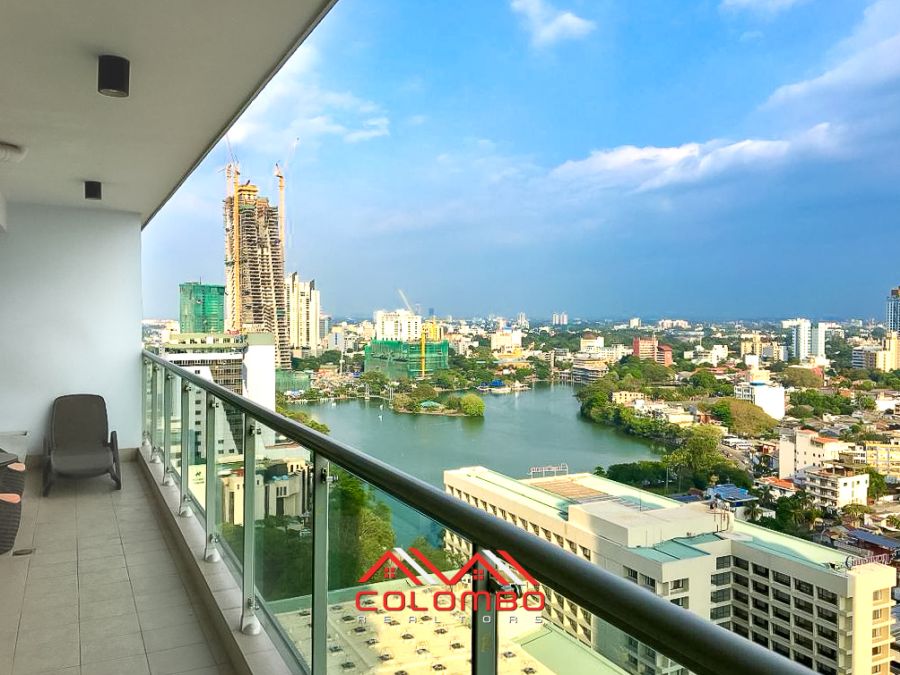 Lake View from Balcony of Emperor Residencies 3 Bedroom Sea View Furnished Luxury Apartment for SALE in Colombo 3 by Colombo Realtors