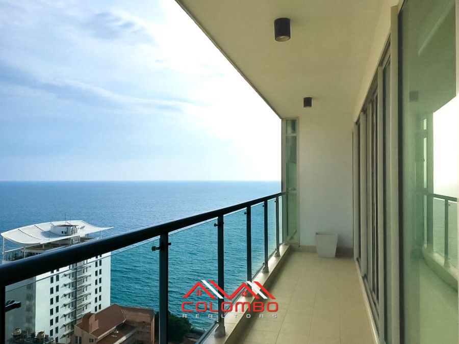 Beautiful Ocean View from Balcony of Emperor Residencies 3 Bedroom Sea View Furnished Luxury Apartment for SALE in Colombo 3 by Colombo Realtors