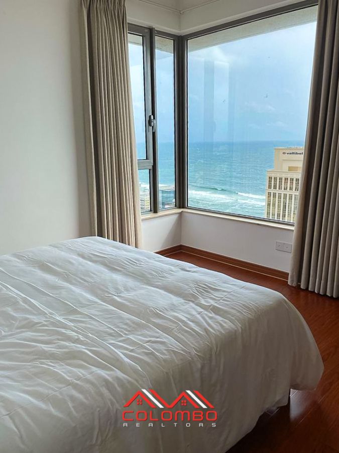Bedroom with Sea View of Astoria Apartments Tower Furnished Apartment for Rent in Colombo 3 by Colombo Realtors