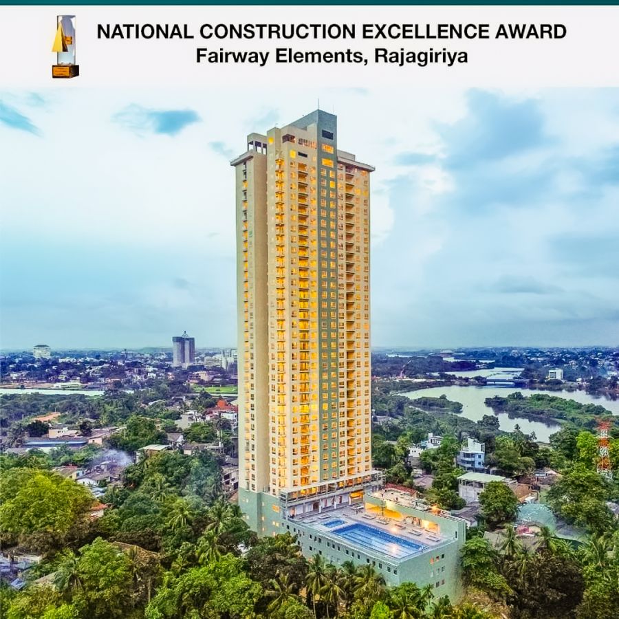 National Construction Excellence Award won by this Artfully decorated luxury four bedroom apartment at Elements Rajagiriya for Sale