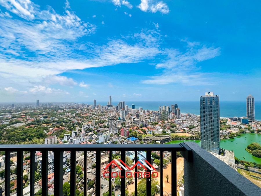 Balcony direct city and sea view of Tri-Zen Tower 1 Apartment for Rent or Lease in Colombo 2 by Colombo Realtors