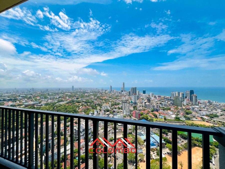 Balcony direct city and sea view of Tri-Zen Tower 1 Apartment for Rent or Lease in Colombo 2 by Colombo Realtors