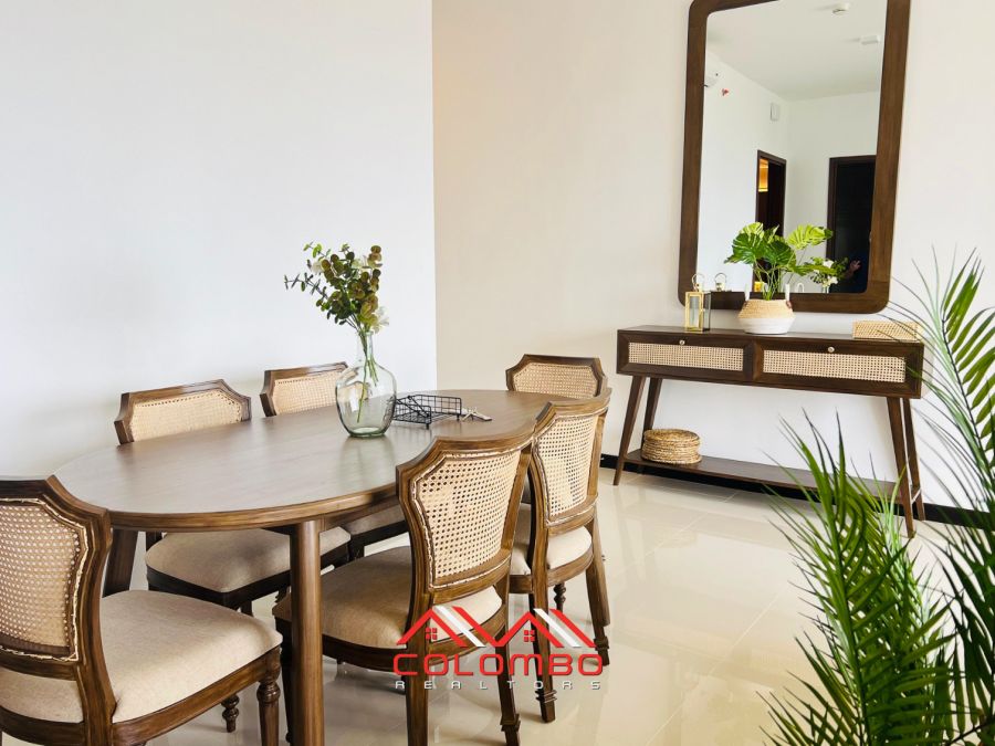 Living Room Dining Table of Tri-Zen Tower 3 Type C5 Apartment for Rent or Lease in Colombo 2 by Colombo Realtors