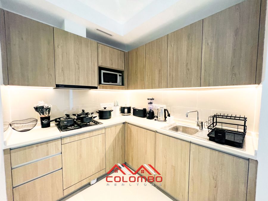 Modern Pantry Kitchen of Tri-Zen Tower 3 Type C5 Apartment for Rent or Lease in Colombo 2 by Colombo Realtors