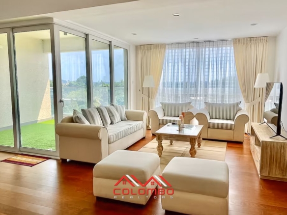 Living Room of Artfully decorated luxury four bedroom apartment at Elements Rajagiriya for Sale