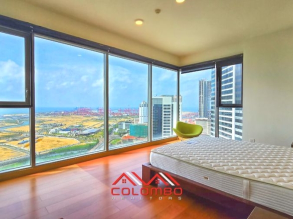 One Galle Face Shangri La Fully Furnished Sea View Apartment in the West Tower for sale in an upper floor offered by Colombo Realtors Real Estate Company in Sri Lanka.